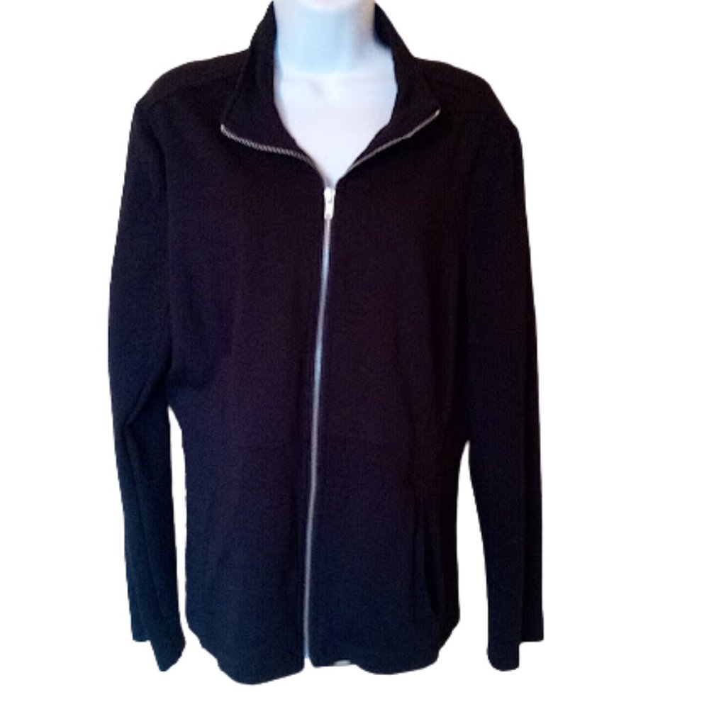 Soft and Comfortable Quality Zip Up Black Cardigan Jacket Large Fits 12-14